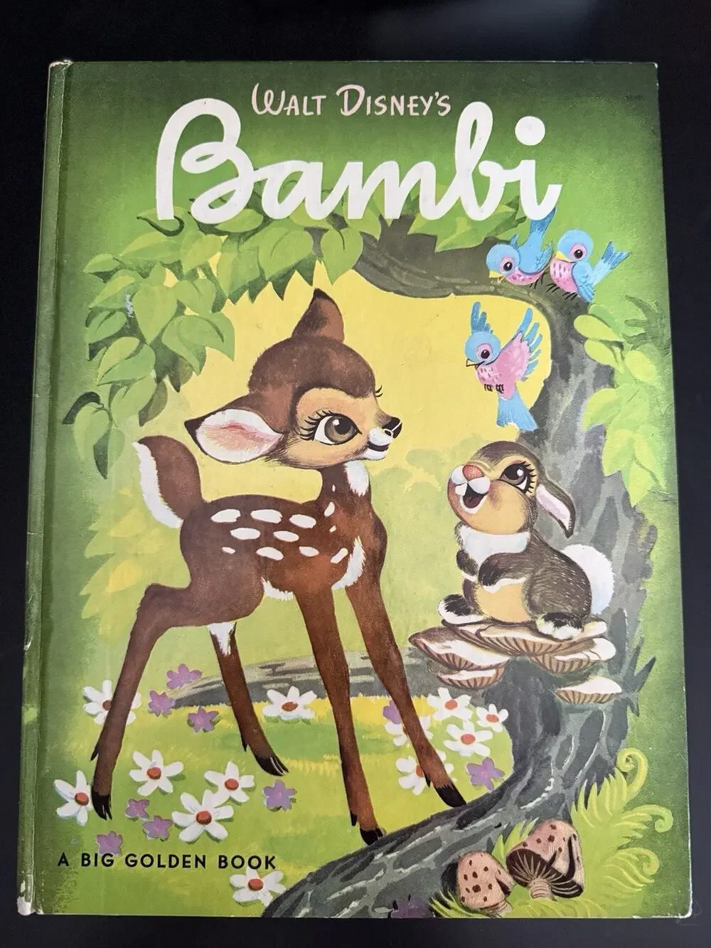 Walt Disney's Bambi A Golden Book Large Format 1972 Printing HC Vtg